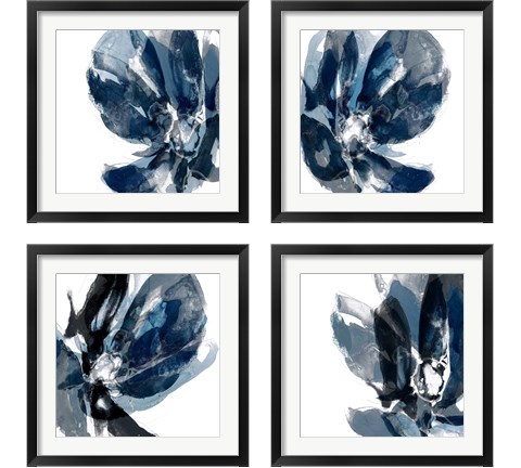Blue Exclusion 4 Piece Framed Art Print Set by Jennifer Goldberger