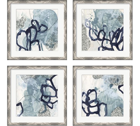 Blue Slate 4 Piece Framed Art Print Set by June Erica Vess