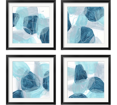 Blue Trance 4 Piece Framed Art Print Set by June Erica Vess