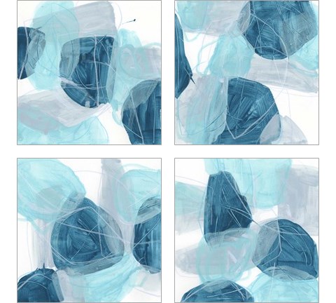 Blue Trance 4 Piece Art Print Set by June Erica Vess