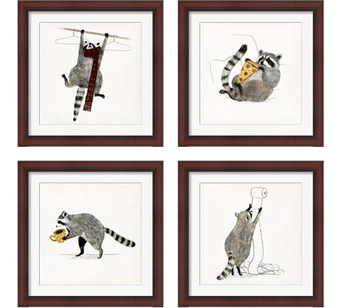 Rascally Raccoon 4 Piece Framed Art Print Set by Victoria Barnes