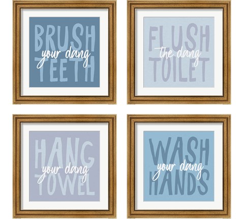 Bathroom Advice 4 Piece Framed Art Print Set by Wild Apple Portfolio