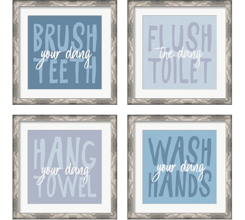 Bathroom Advice 4 Piece Framed Art Print Set by Wild Apple Portfolio