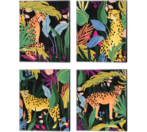 Cheetah Kingdom 4 Piece Canvas Print Set by June Erica Vess