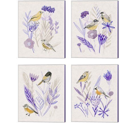Meander in Violet 4 Piece Canvas Print Set by Melissa Wang