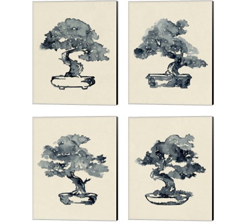 Indigo Bonsai 4 Piece Canvas Print Set by Jacob Green