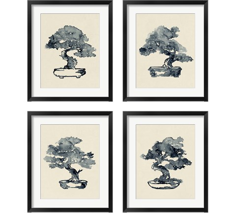 Indigo Bonsai 4 Piece Framed Art Print Set by Jacob Green