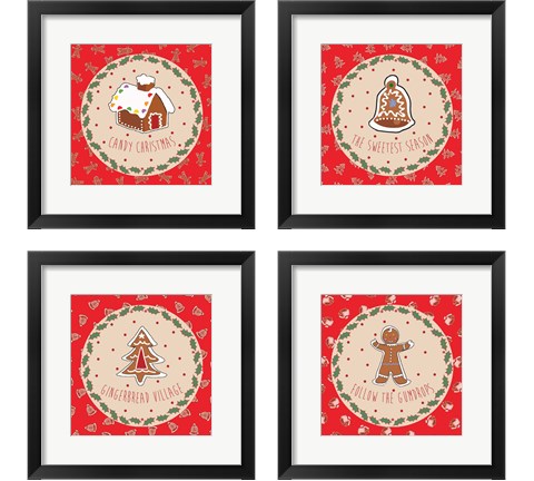 Sweet Christmas 4 Piece Framed Art Print Set by Nick Biscardi