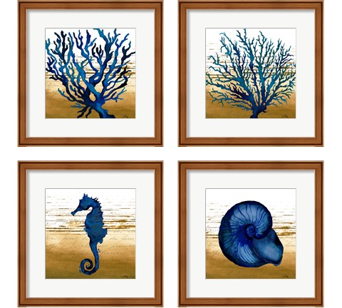 Coastal Blue 4 Piece Framed Art Print Set by Elizabeth Medley