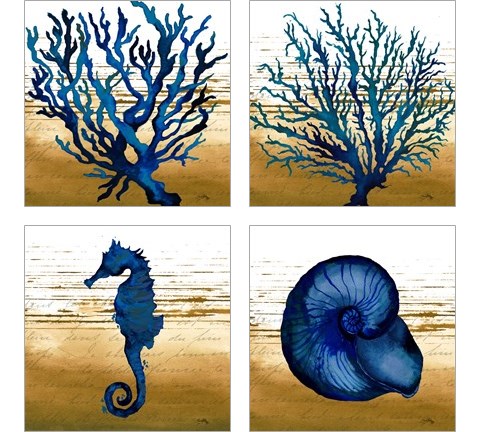 Coastal Blue 4 Piece Art Print Set by Elizabeth Medley