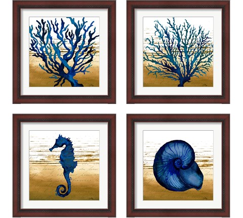 Coastal Blue 4 Piece Framed Art Print Set by Elizabeth Medley