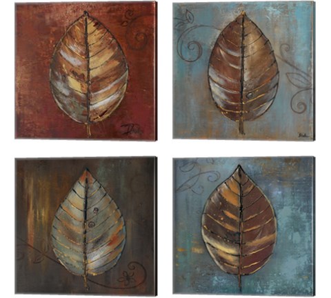 New Leaf 4 Piece Canvas Print Set by Patricia Pinto