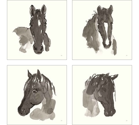 Horse Portrait 4 Piece Art Print Set by Chris Paschke