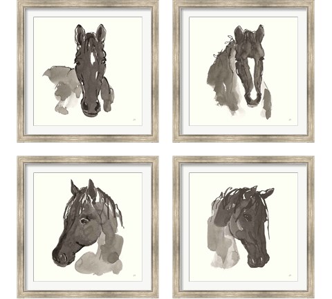 Horse Portrait 4 Piece Framed Art Print Set by Chris Paschke