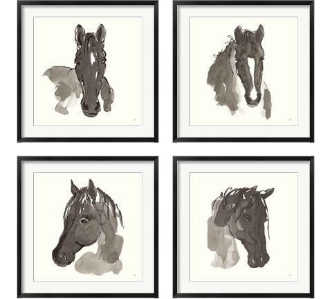 Horse Portrait 4 Piece Framed Art Print Set by Chris Paschke