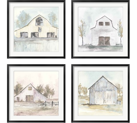 White Barn 4 Piece Framed Art Print Set by Chris Paschke