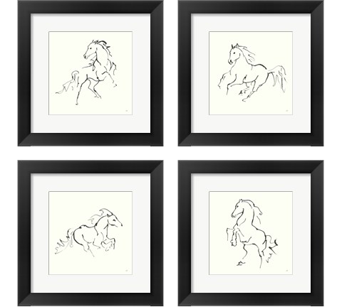Line Horse 4 Piece Framed Art Print Set by Chris Paschke