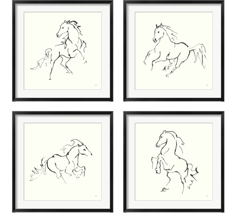 Line Horse 4 Piece Framed Art Print Set by Chris Paschke