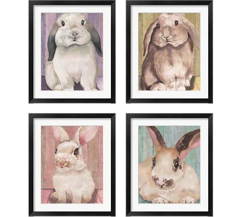 Bunny  4 Piece Framed Art Print Set by Elizabeth Medley