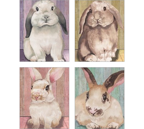 Bunny  4 Piece Art Print Set by Elizabeth Medley