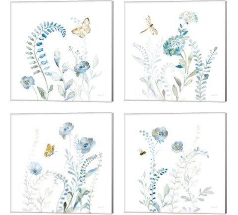 Blues of Summer 4 Piece Canvas Print Set by Danhui Nai