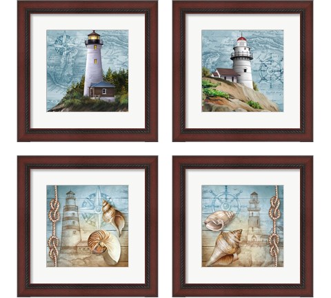 Lighthouse 4 Piece Framed Art Print Set by Tom Wood