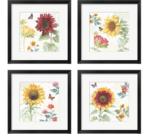 Sunflower Splendor 4 Piece Framed Art Print Set by Beth Grove
