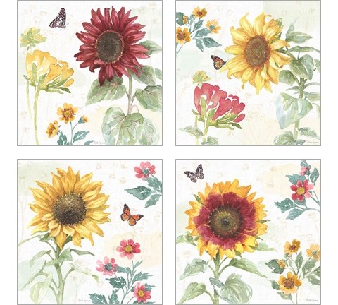 Sunflower Splendor 4 Piece Art Print Set by Beth Grove