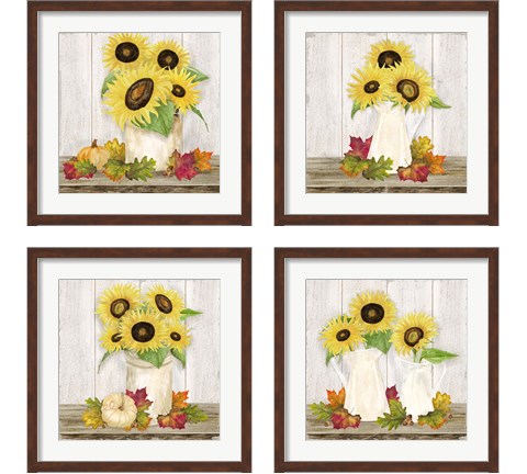 Fall Sunflowers 4 Piece Framed Art Print Set by Tara Reed