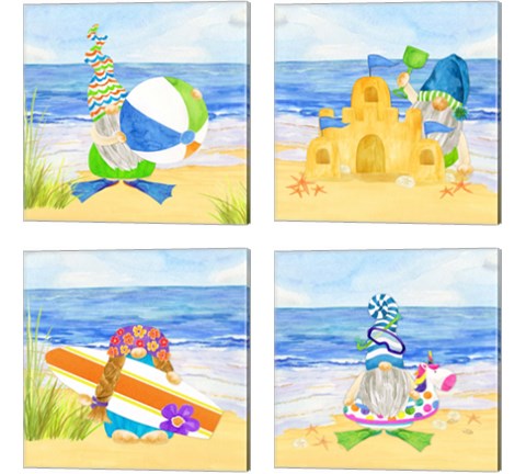 Gnomes of Summer 4 Piece Canvas Print Set by Tara Reed
