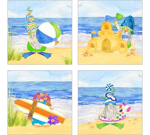 Gnomes of Summer 4 Piece Art Print Set by Tara Reed