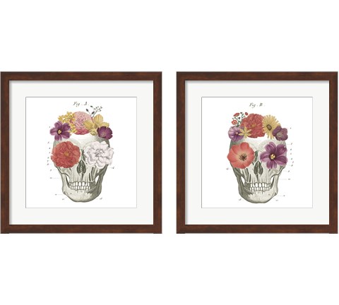 Floral Skull 2 Piece Framed Art Print Set by Wild Apple Portfolio