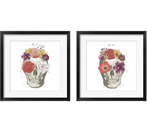 Floral Skull 2 Piece Framed Art Print Set by Wild Apple Portfolio