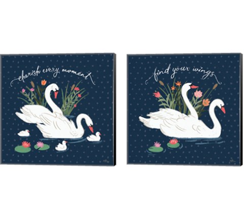 Swan Lake 2 Piece Canvas Print Set by Janelle Penner