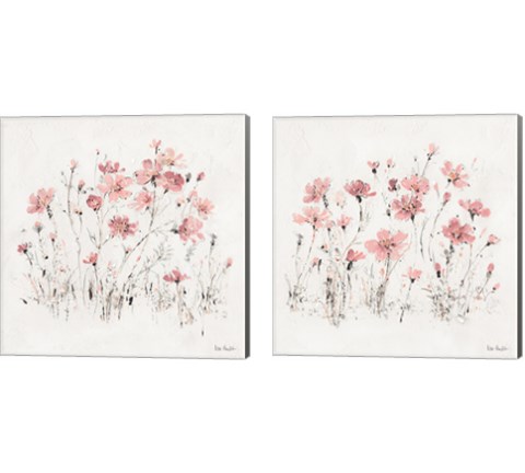 Wildflowers Pink 2 Piece Canvas Print Set by Lisa Audit