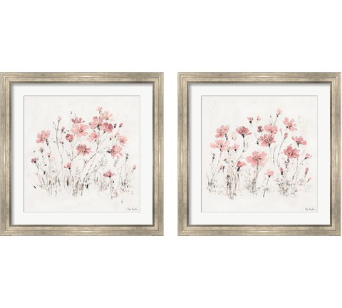 Wildflowers Pink 2 Piece Framed Art Print Set by Lisa Audit