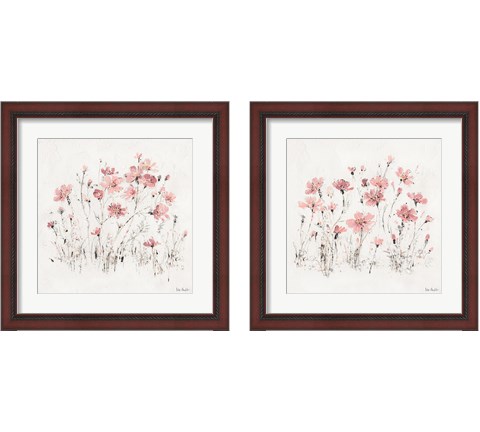 Wildflowers Pink 2 Piece Framed Art Print Set by Lisa Audit