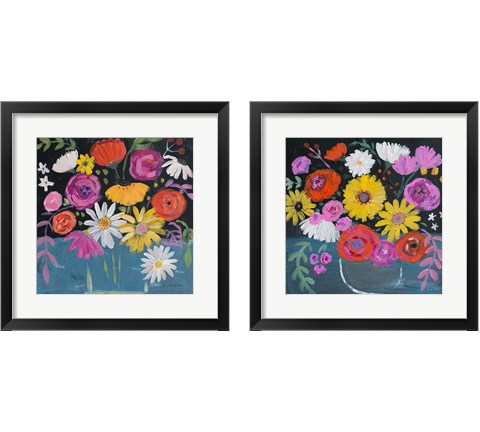 Folk Floral 2 Piece Framed Art Print Set by Farida Zaman