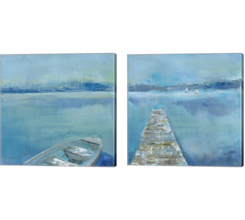 Lake Edge 2 Piece Canvas Print Set by Sue Schlabach
