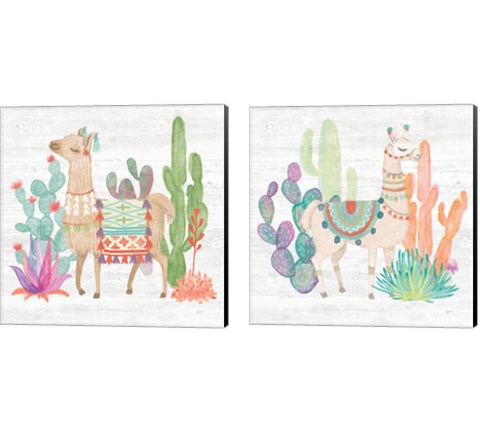 Lovely Llamas 2 Piece Canvas Print Set by Mary Urban