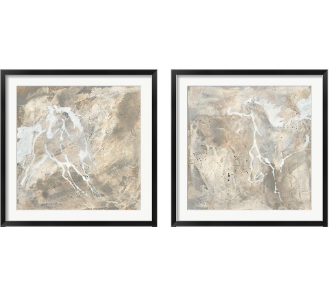 White Horse 2 Piece Framed Art Print Set by Chris Paschke