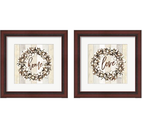 Cotton Wreath 2 Piece Framed Art Print Set by Marla Rae