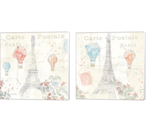 Lighthearted in Paris 2 Piece Canvas Print Set by Katie Pertiet