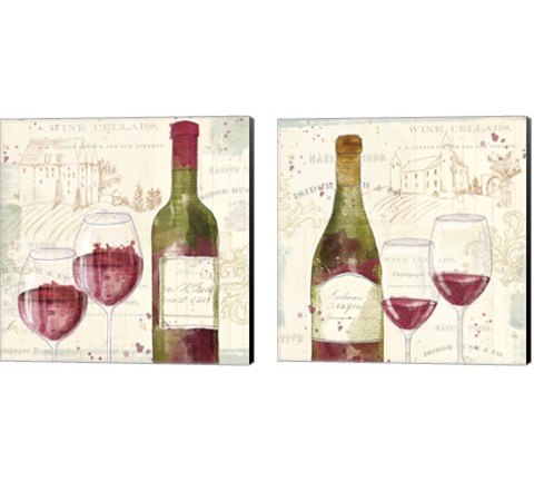 Chateau Winery 2 Piece Canvas Print Set by Katie Pertiet