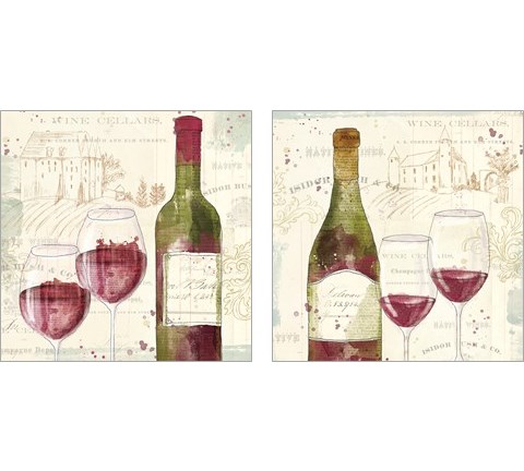 Chateau Winery 2 Piece Art Print Set by Katie Pertiet