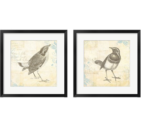 Engraved Birds 2 Piece Framed Art Print Set by Katie Pertiet