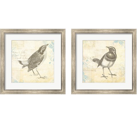 Engraved Birds 2 Piece Framed Art Print Set by Katie Pertiet