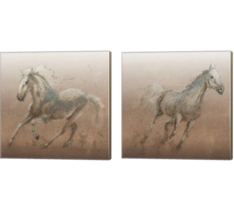 Stallion on Leather 2 Piece Canvas Print Set by James Wiens