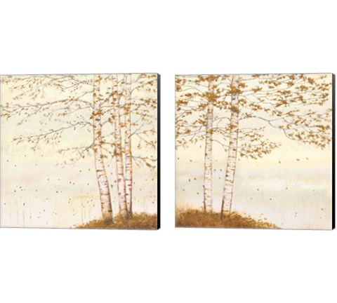 Golden Birch Off White 2 Piece Canvas Print Set by James Wiens