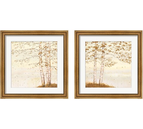 Golden Birch Off White 2 Piece Framed Art Print Set by James Wiens